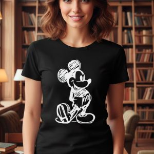 Playera Mouse Lápiz negra (Dama, caballero, kids o bebes)